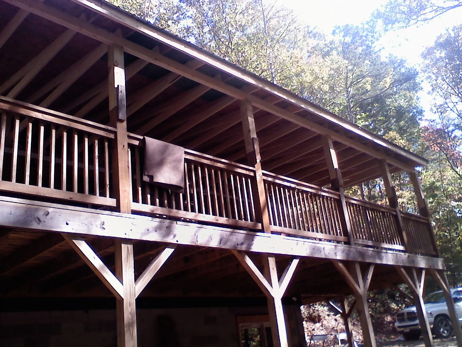 Timber framing under a new elevated porch and deck — Roof Leak Repair in Buchanan Dam by Roofing Brothers